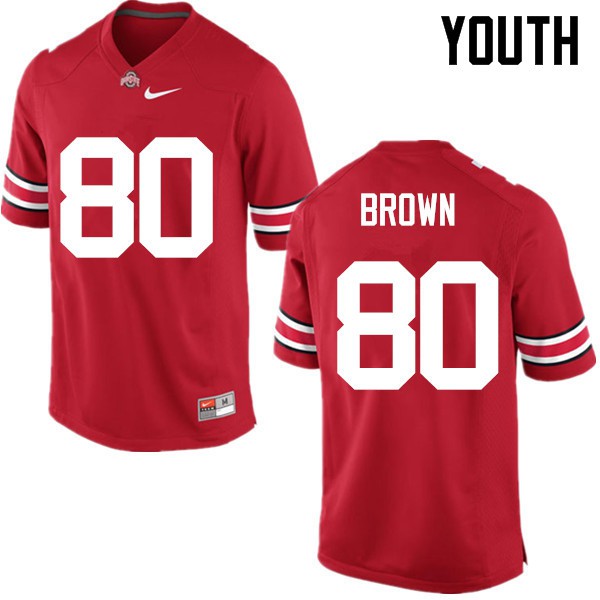 Ohio State Buckeyes #80 Noah Brown Youth Football Jersey Red OSU61267